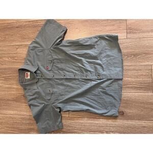 Wrangler Men's Casual Short Sleeve Button-Up Shirt, Blue/Grey (Large)